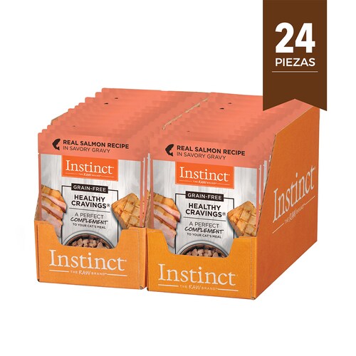 Instinct Alimento Húmedo Healthy Cravings Instinct 24 Pack Para Gato, Sobre Sabor Salmón. 85 g.