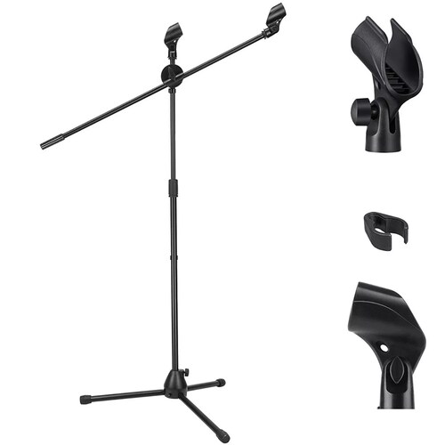 Pedestal Tripie Atril Doble Microfono Profesional