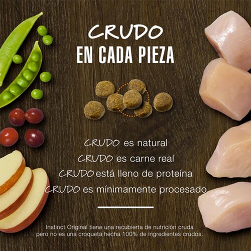 Instinct Original Alimento para Perros de Raza Pequeña con Carne de Pollo y libre de granos con croquetas recubiertas de carne cruda liofilizada 5kg