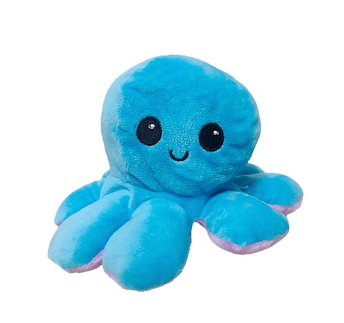 Pulpo Reversible Feliz/Enojado, color morado/azul FUNBU