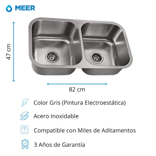 Tarja Doble de Submontar, Incluye Mezcladora y Contra Canasta