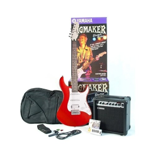 YAMAHA EG112GPIIMR PAQUETE DE GUITARRA ELECTRICA AMPLIFICADOR Y ACCESORIOS ROJO.