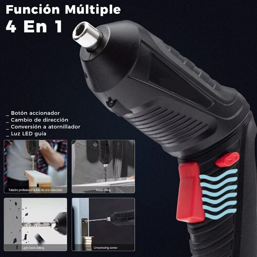 Destornillador Eléctrico Taladro Inalámbrico 3.6v, 47pcs