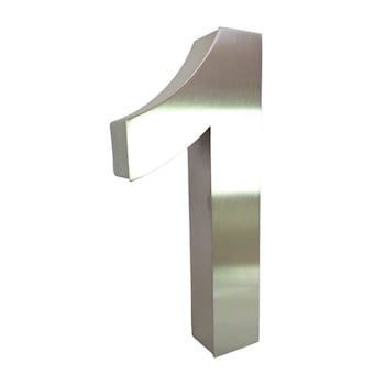 Números de casa para exteriores, número de casa 3D de 7 pulgadas, aluminio  cepillado, Numeros Residenciales (número 2)