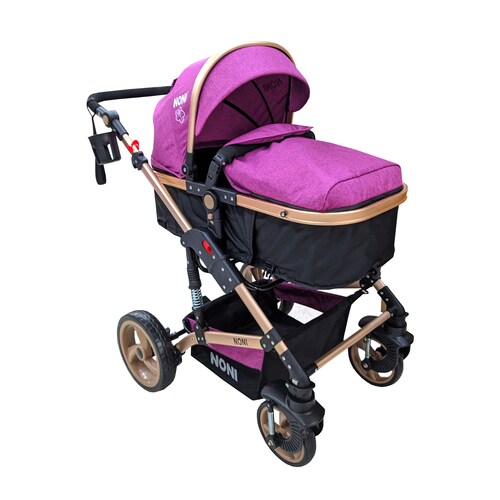 Carriola Para Bebe Angelin de Lujo Amortiguador Portabebe 999-B Morado