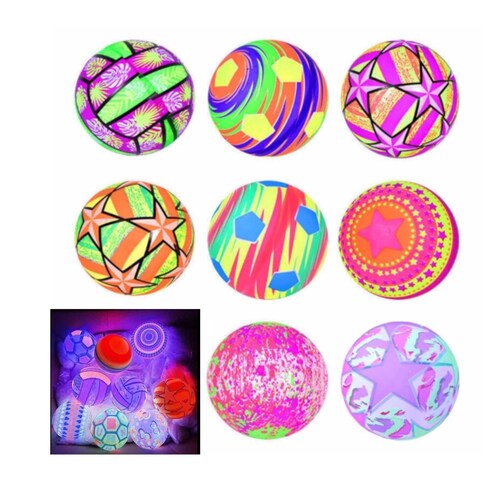 6 Pelotas Grandes Luminosa Neón Con Luz Led Regalo