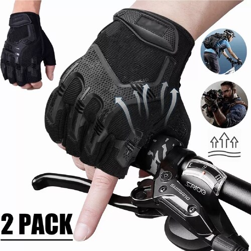 Guantes Tactico Nudillos Almohadillas Militar Medio Dedo Par