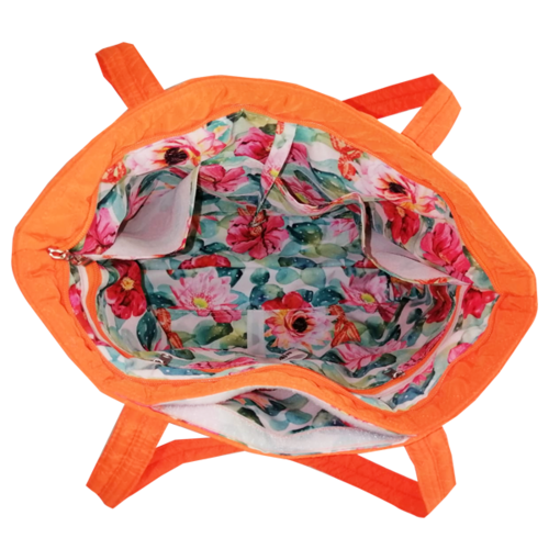  BOLSA DAMA NARANJA NEON FLORAL NEONORANGEBAG