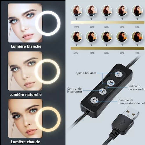 Aro De Luz  Maquillaje Led Con Remoto Tripie Foto Video