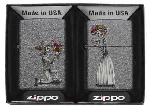 Encendedores Zippo pareja de calaveras dia de muertos 