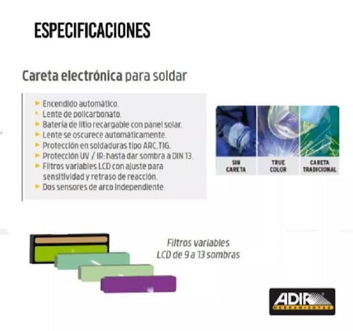 Careta electrónica profesional de obscurecimiento automático para soldar Hawái 