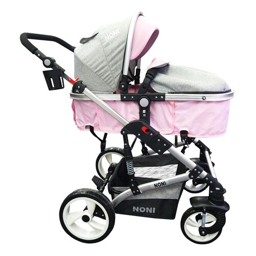 Carriola Para Bebe Angelin de Lujo Amortiguador Portabebe 999-B Rosa Gris