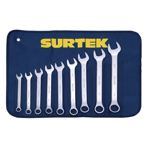 Juego 9 Llaves Combinadas Pulido Espejo Métricas Surtek