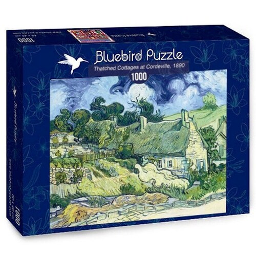 Rompecabezas Thatched Cottages Cordeville Van Gogh Bluebird