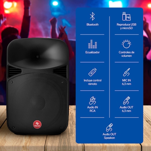 Bafle Profesional Bluetooth De 15 , 2800 W Pmpo BAF-1545BT 