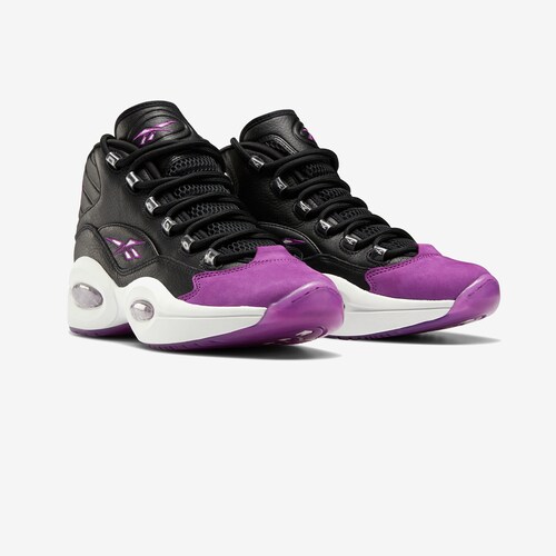 Tenis Reebok Question Mid Allen Iverson Negro Morado de Caballero Original.