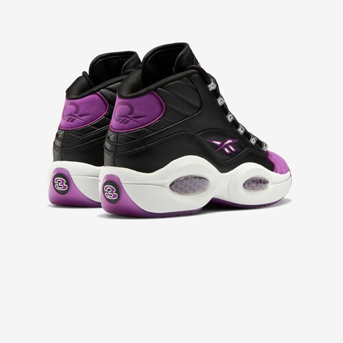 Tenis Reebok Question Mid Allen Iverson Negro Morado de Caballero Original.