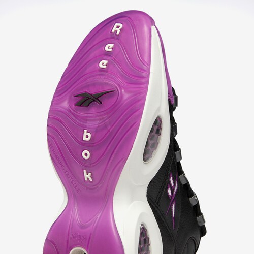 Tenis Reebok Question Mid Allen Iverson Negro Morado de Caballero Original.