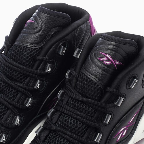 Tenis Reebok Question Mid Allen Iverson Negro Morado de Caballero Original.