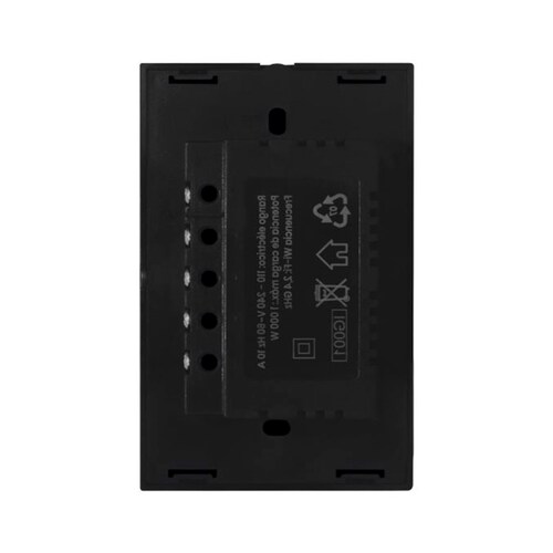 Apagador Smart Wifi Doble Touch Placa De Cristal Negro Avia 