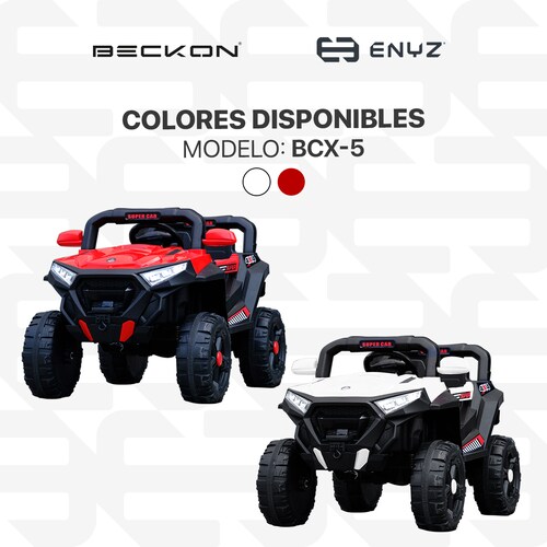 Montable eléctrico con control remoto con luces pro series BCX5 Rojo Beckon Eniz
