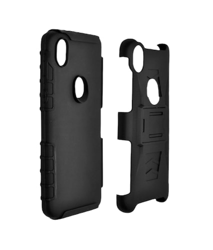 Funda Protector Uso Rudo con Clip más Mica de Cristal Gratis para Motorola G32 4g Color Negro