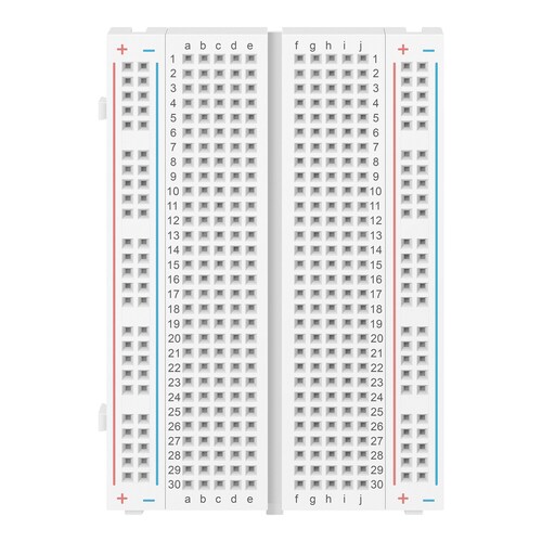 Mini protoboard de ensamble a presión, 1 bloque y 2 tiras 
