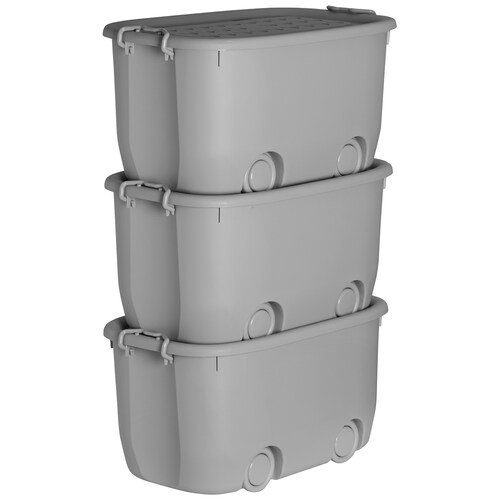 AGBOX Cajas Organizadoras De Plástico Con Ruedas 3 Niveles AG-CAJURG3