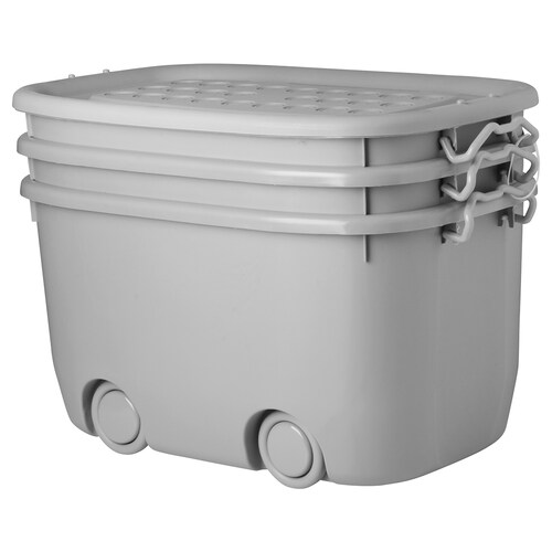 AGBOX Cajas Organizadoras De Plástico Con Ruedas 3 Niveles AG-CAJURG3