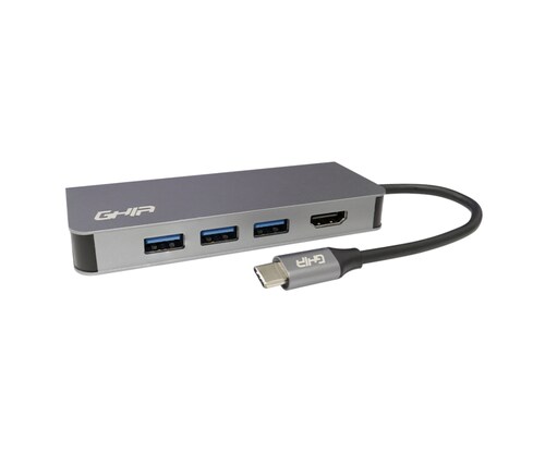 Adaptador multipuerto 8 en 1 ghia usb 3.1 tipo c a hdmi rj45 usb 3.1 3 micro sd memoria sd c pd