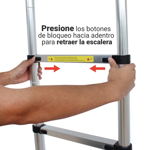 Escalera  Telescópica  2.9  Mts  De Aluminio Retráctil 
