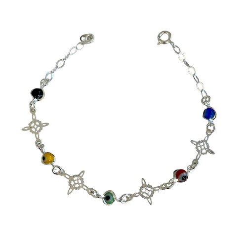 Pulsera Ajustable de Plata 925 Nudo De Bruja Triqueta Ojo Turco