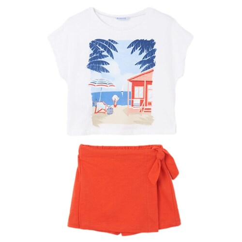 Conjunto camiseta y short felpa marca Mayoral para chica