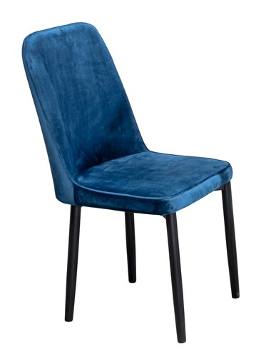 Comedor Max Azul 4 Sillas Rectangular Tubular y Cristal Marmoleado.