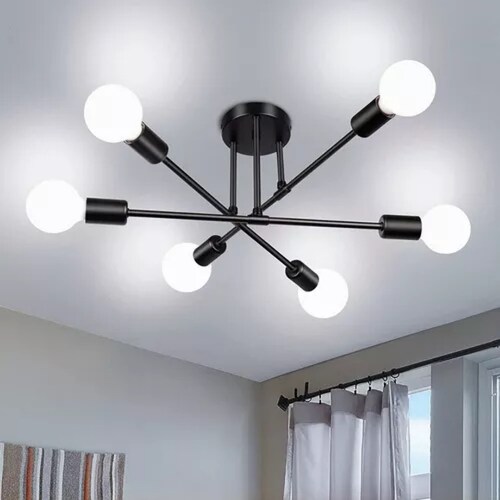 Lámpara De Techo Colgante Y Moderna Con 6 Luces