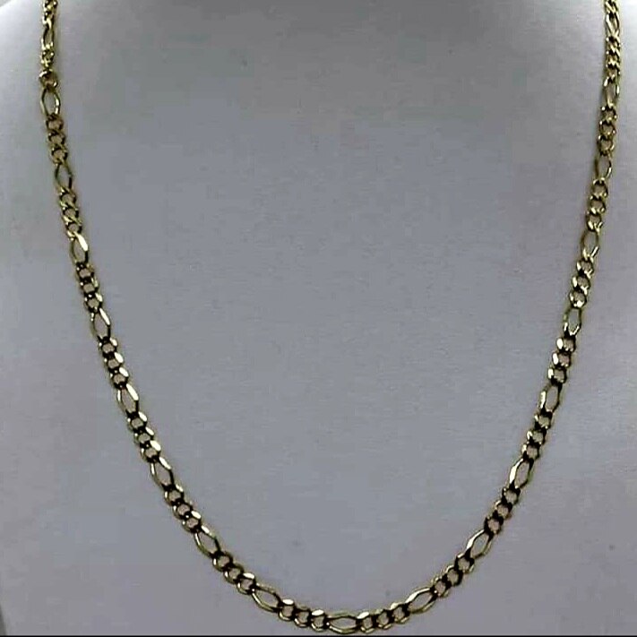 Bracciale Donna Oro Giallo 18K Figaro 3X1 - Mondepetit - Lunghezza 20 Cm - Con Scatola Regalo E Certificato