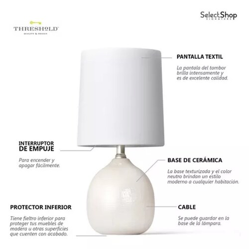 Set De 2 Lámparas De Buró Cerámica Estilo Minimalista 12.5