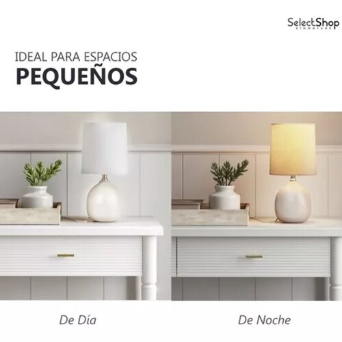 Set De 2 Lámparas De Buró Cerámica Estilo Minimalista 12.5