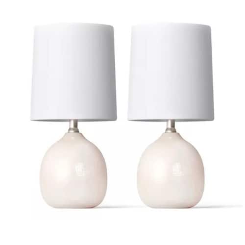 Set De 2 Lámparas De Buró Cerámica Estilo Minimalista 12.5