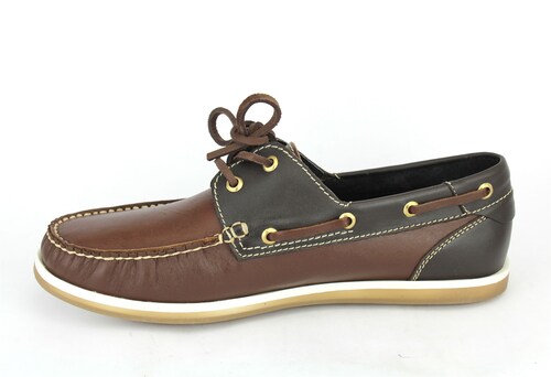 Top Sider AH GUSTO Mocasín Marinero Caballero Cómodos Combinados Piel Brandy/Café.