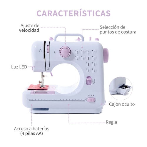 Singer-Mini máquina de coser de mano portátil, conjunto doméstico