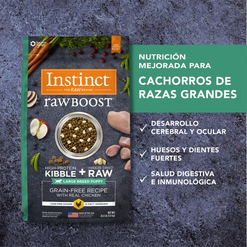 Instinct Raw Boost  Grain Free Alimento para Perro Cachorro (Puppy) de Razas Grandes con Carne de Pollo 9kg