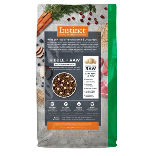 Instinct Raw Boost Whole Grain Alimento para Perros, con Carne Real Cruda Liofilizada de Cordero 2kg