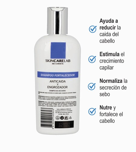 Minoxidil al 2% Shampoo Anticaida y Fortalecedor con  Biotina, Keratina, Arginina 250ml.