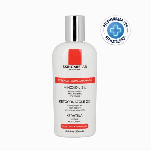Minoxidil 2% Shampoo Anticaida y Anticaspa con Ketoconazol al 2%, Keratina, Arginina 250ml.