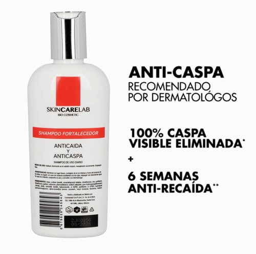 Minoxidil 2% Shampoo Anticaida y Anticaspa con Ketoconazol al 2%, Keratina, Arginina 250ml.