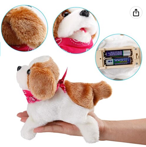 Perro Peluche Que Camina Con Sonido Chillon De Juguete