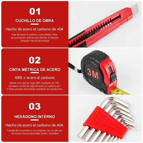 Juego De Herramientas Mecanicas Para Hogar Set De 39 Kit
