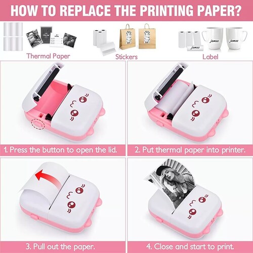 Mini Impresora Portátil Impresora Térmica Bluetooth