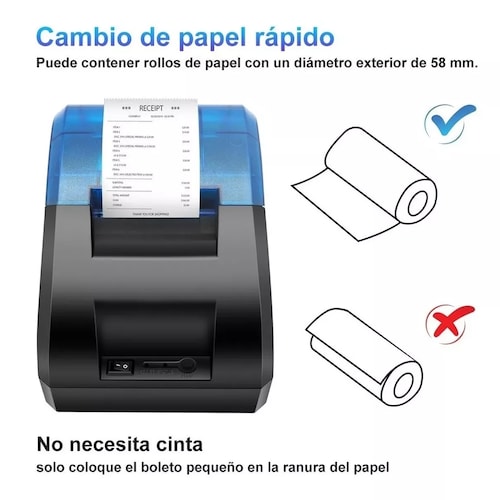 Impresora Térmica Pos Usb De 58 Mm C/bluetooth Para Recibos
